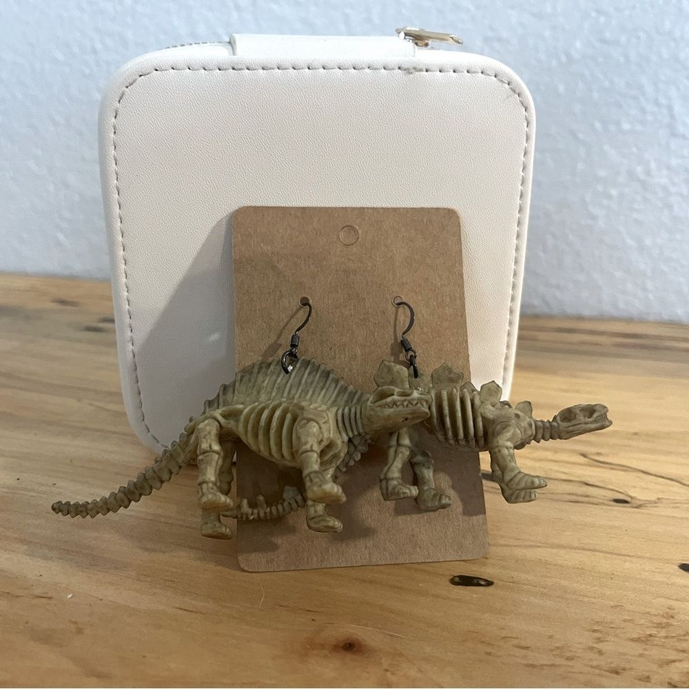 Dino Skeleton Earrings - Picture 3 of 3